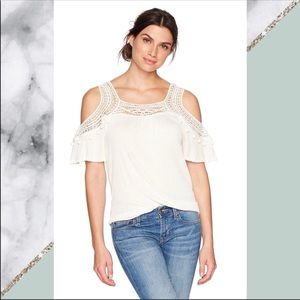 Vintage America Blues Cold Shoulder Blouse